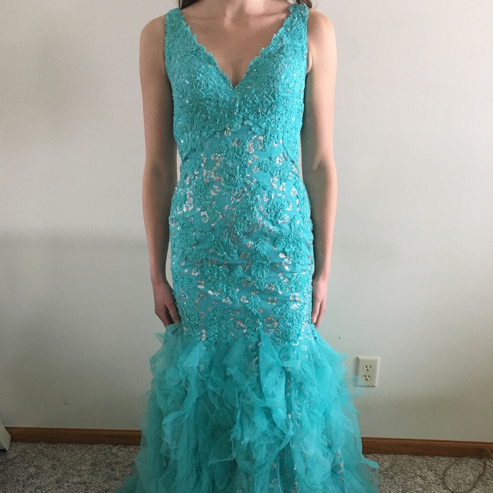 Jovani Turquoise Size 6 Style #88243